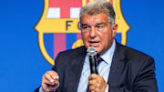 Joan Laporta en rueda de prensa del FC Barcelona