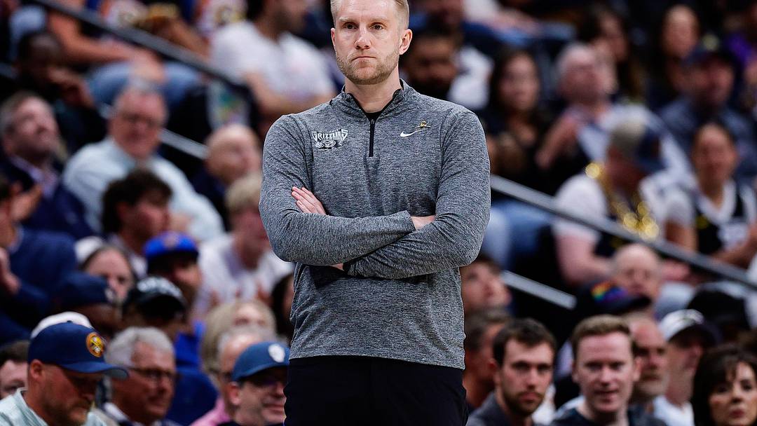 Apr 8, 2026; Denver, Colorado, USA; Memphis Grizzlies head coach Tuomas Iisalo looks on in the first quarter against the Denver Nuggets at Ball Arena. Mandatory Credit: Isaiah J. Downing-Imagn Images
