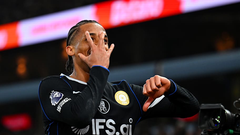 João Pedro celebrating for Chelsea. 