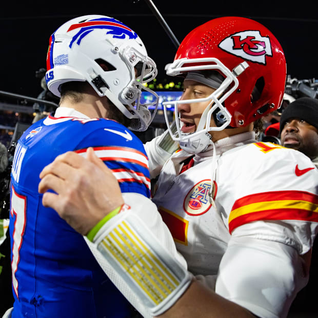 Buffalo Bills quarterback Josh Allen and Kansas City Chiefs quarterback Patrick Mahomes