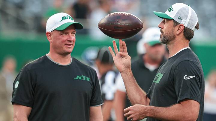 Nathaniel Hackett and Aaron Rodgers