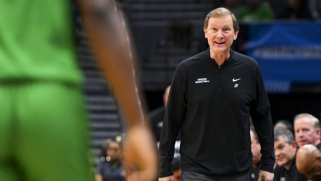 Mar 23, 2025; Seattle, WA, USA;  Oregon Ducks head coach Dana Altman
