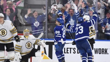 May 2, 2024; Toronto, Ontario, CAN;   Toronto Maple Leafs forward William Nylander (88) celebrates