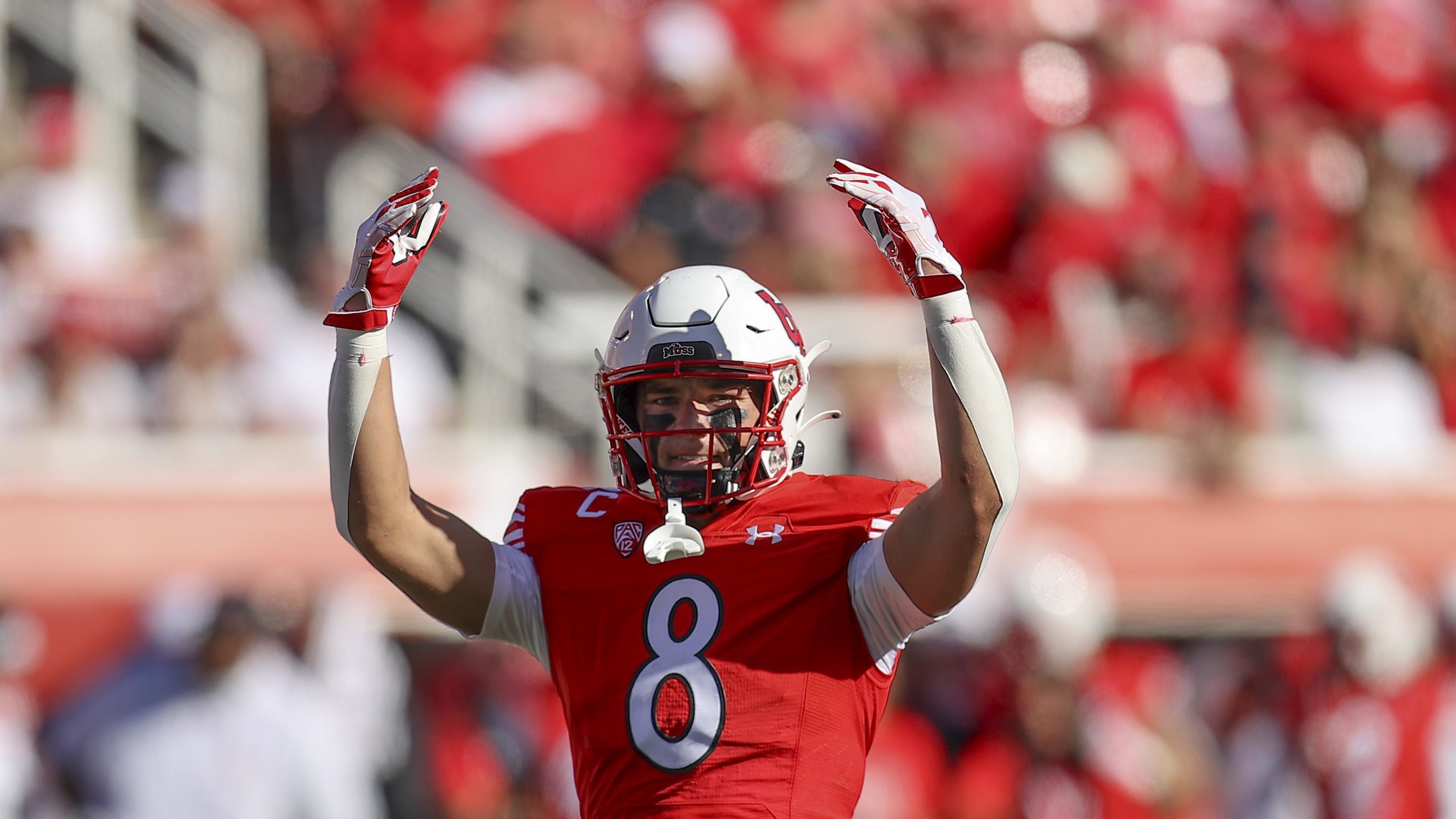 Utah Utes safety Cole Bishop (8).