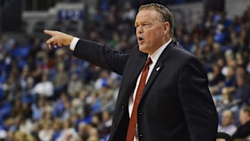 Missouri Tigers assistant coach David Albert "Dickey" Nutt points to his players, in a game when he was the head coach of Southeast Missouri State.
