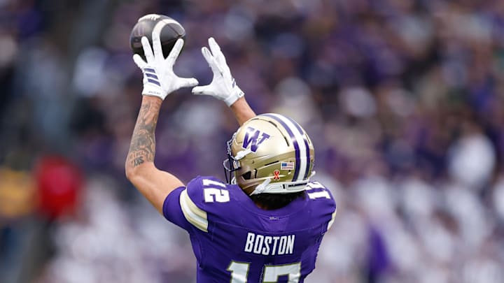 Washington wide receiver Denzel Boston