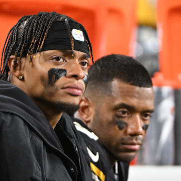 Former Pittsburgh Steelers quarterbacks Justin Fields and Russell Wilson