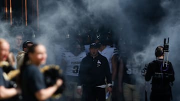 The Purdue Boilermakers prepare to take to the field