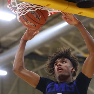 Dec 10, 2022; Scottsdale, AZ, USA; IMG Academy forward Amari Allen (2) against Arizona Compass Prep during the HoopHall West basketball tournament at Chaparral High School. Mandatory Credit: Mark J. Rebilas-Imagn Images