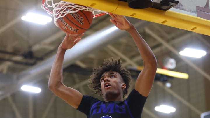 Dec 10, 2022; Scottsdale, AZ, USA; IMG Academy forward Amari Allen (2) against Arizona Compass Prep during the HoopHall West basketball tournament at Chaparral High School. Mandatory Credit: Mark J. Rebilas-USA TODAY Sports