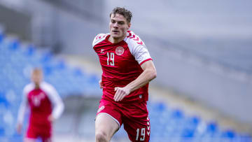 Emil Højlund im Einsatz der dänischen U19-Auswahl