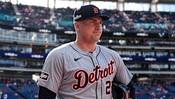 Detroit Tigers pitcher Tarik Skubal walks out of the dugout before Game 2 of ALDS in Cleveland.