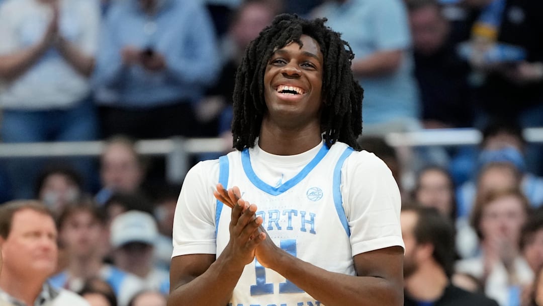 Mar 8, 2025; Chapel Hill, North Carolina, USA; Former UNC basketball guard Ian Jackson (11) before the game at Dean E. Smith Center.