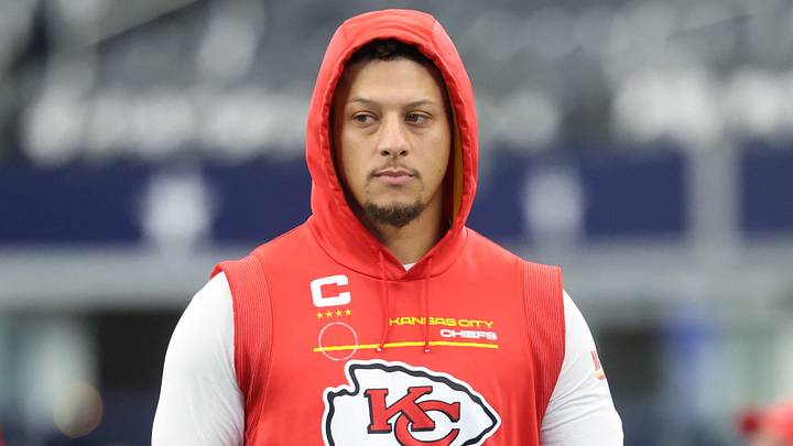 Nov 27, 2025; Arlington, Texas, USA; Kansas City Chiefs quarterback Patrick Mahomes (15) walks on the field prior to the game against the Dallas Cowboys at AT&T Stadium. Mandatory Credit: Kevin Jairaj-Imagn Images