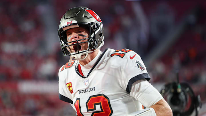 Tampa Bay Buccaneers quarterback Tom Brady takes the field before a wild card game against the Dallas Cowboys. Tampa Bay Buccaneers quarterback Tom Brady takes the field before a wild card game against the Dallas Cowboys.