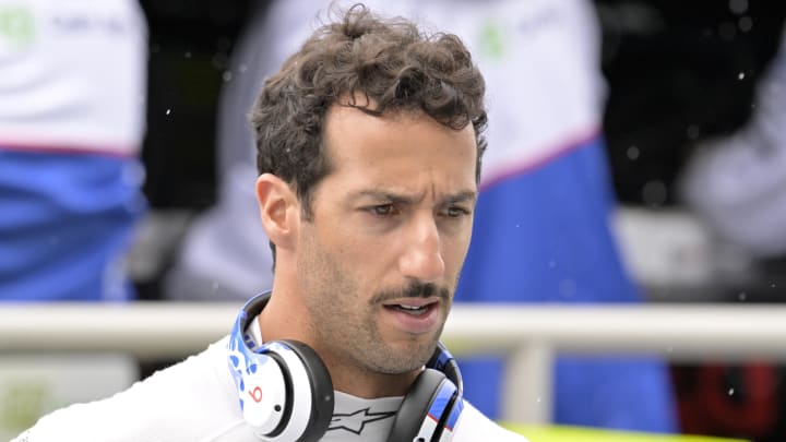 Jun 7, 2024; Montreal, Quebec, CAN; RB driver driver Daniel Ricciardo (AUS) in the pit lane during the practice session at Circuit Gilles Villeneuve. Mandatory Credit: Eric Bolte-USA TODAY Sports