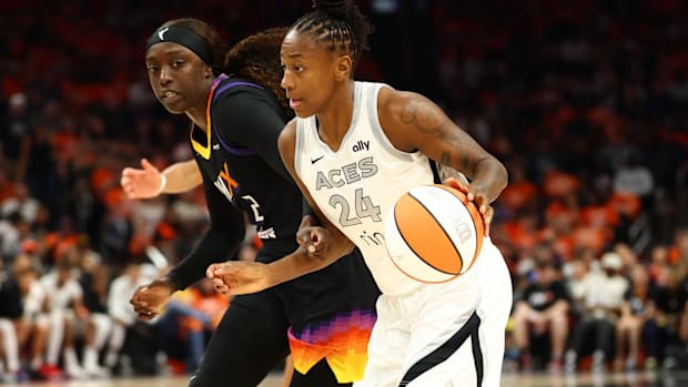 Already a two-time WNBA champion before the 2025 season, Jewell Loyd won her third title in her first season with the Aces.