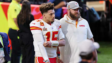 Kansas City Chiefs QB Patrick Mahomes walks off the field after losing versus the Philadelphia Eagles in Super Bowl LIX