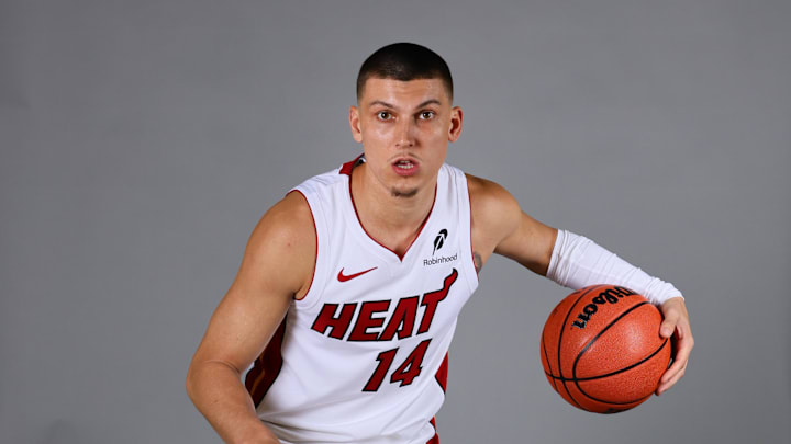 Tyler Herro on NBA picture day.