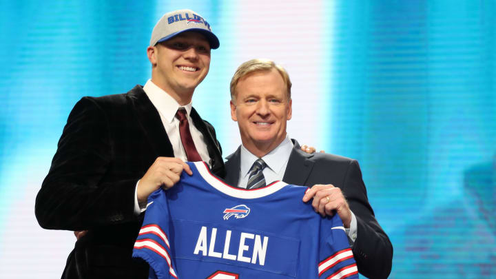 Apr 26, 2018; Arlington, TX, USA; Josh Allen is selected as the number seven overall pick to the