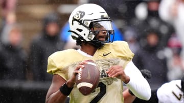 Apr 27, 2024; Boulder, CO, USA; Colorado Buffaloes quarterback Shedeur Sanders (2) during a spring game event at Folsom Field. Mandatory Credit: Ron Chenoy-USA TODAY Sports