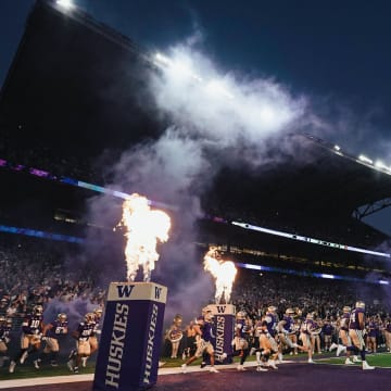 Husky Stadium at night is quite a spectacle.