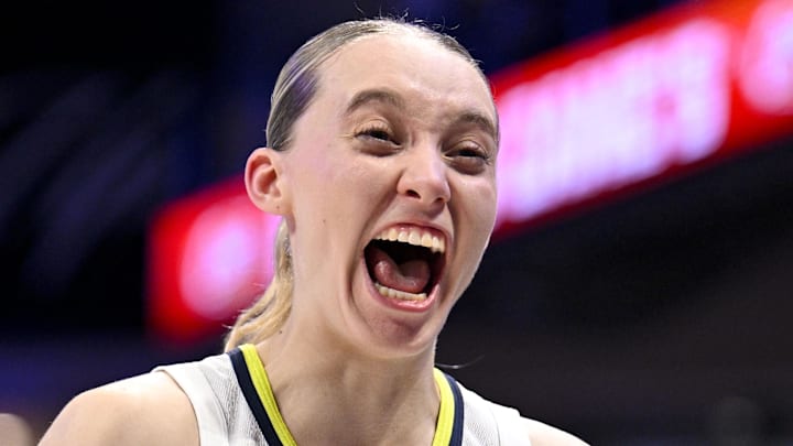 Sep 11, 2025; Arlington, Texas, USA; Dallas Wings guard Paige Bueckers (5) celebrates after the game against the Phoenix Mercury at College Park Center. Mandatory Credit: Jerome Miron-Imagn Images Sep 11, 2025; Arlington, Texas, USA; Dallas Wings guard Paige Bueckers (5) celebrates after the game against the Phoenix Mercury at College Park Center. Mandatory Credit: Jerome Miron-Imagn Images