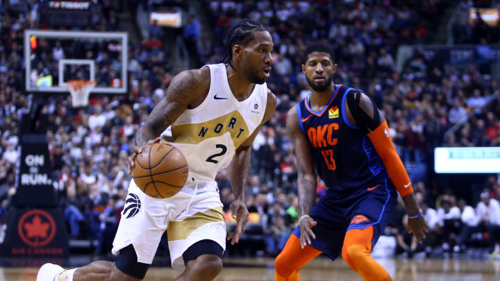 Paul George, Oklahoma City Thunder and Kawhi Leonard, Toronto Raptors