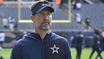 Dallas Cowboys head coach Brian Schottenheimer before the game against the Chicago Bears at Soldier Field.