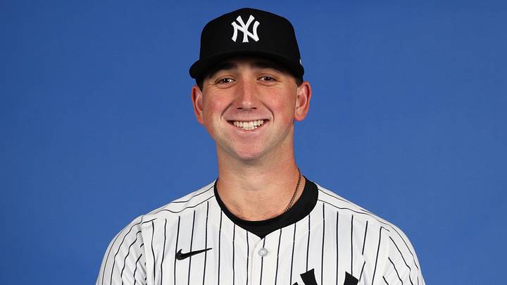 Feb 18, 2025; Tampa, FL, USA; New York Yankees player Eric Reyzelman (71) poses for a portrait during the  Photo Day at George M. Steinbrenner Field. Mandatory Credit: New York Yankees via Imagn Images