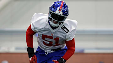 Former Penn State and current New York Giants linebacker Abdul Carter at Giants rookie minicamp