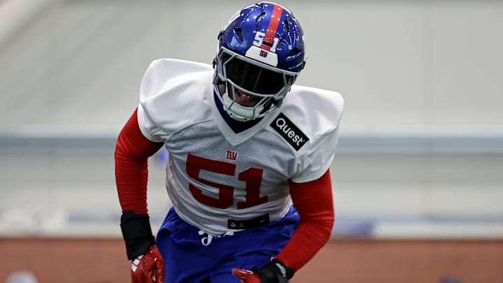 Former Penn State and current New York Giants linebacker Abdul Carter at Giants rookie minicamp