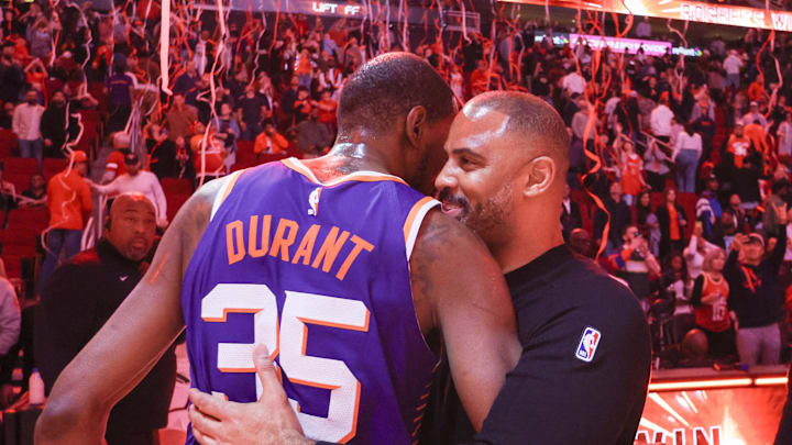 Kevin Durant and Ime Udoka overlapped during their times with the Brooklyn Nets. Kevin Durant and Ime Udoka overlapped during their times with the Brooklyn Nets.