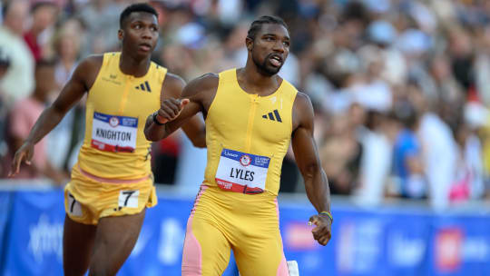 Noah Lyles dominated in his specialty, the 200-meter dash, Saturday night, qualifying for the Olympics in record fashion.