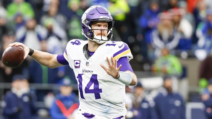 Darnold has thrown for 3,776 yards and 32 touchdowns in his first season with the Vikings. Darnold has thrown for 3,776 yards and 32 touchdowns in his first season with the Vikings.