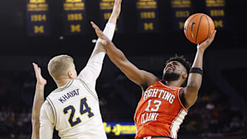 Jan 18, 2024; Ann Arbor, Michigan, USA;  Illinois Fighting Illini forward Quincy Guerrier (13)