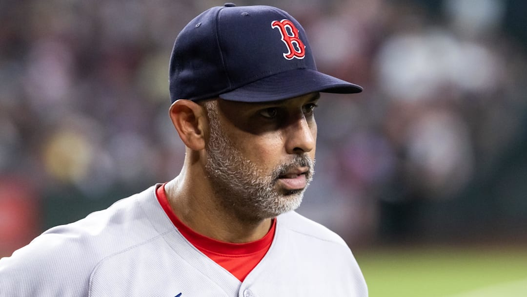 Boston Red Sox manager Alex Cora against the Arizona Diamondbacks at Chase Field.