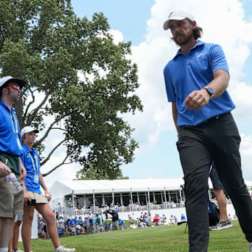 Tommy Fleetwood leads the FedExCup playoff opener after 36 holes. 