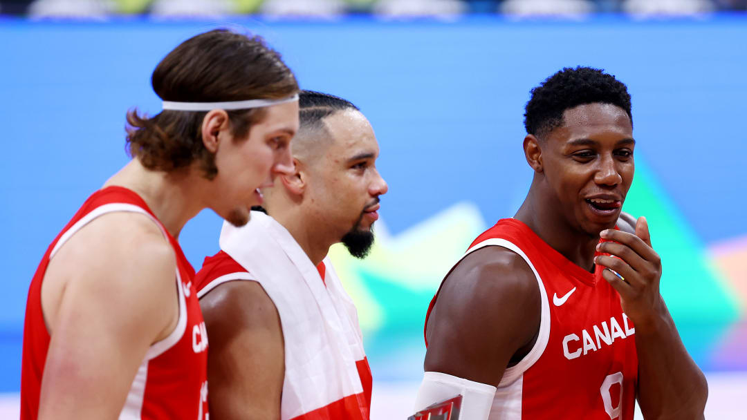 Kelly Olynyk, Dillon Brooks and RJ Barrett, Team Canada