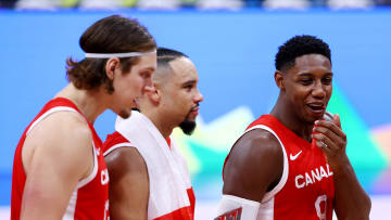 Kelly Olynyk, Dillon Brooks and RJ Barrett, Team Canada