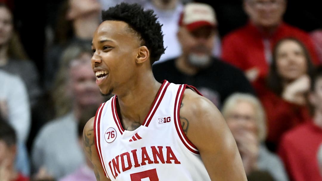 Indiana Hoosiers guard Nick Dorn (7) celebrates against the Purdue Boilermakers at Simon Skjodt Assembly Hall. 