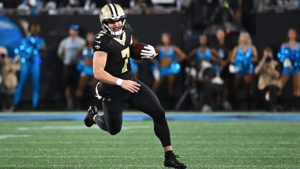 Sep 18, 2023; Taysom Hill (7) of the New Orleans Saints against the Carolina Panthers 