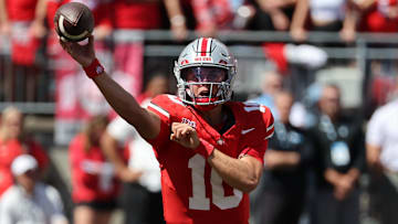 Ohio State Buckeyes quarterback Julian Sayin (10)