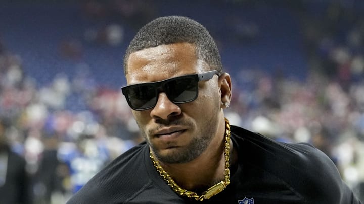 Indianapolis Colts quarterback Anthony Richardson leaves the field