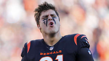 Nov 12, 2023; Cincinnati, Ohio, USA; Cincinnati Bengals defensive end Trey Hendrickson (91) runs onto the field before the game against the Houston Texans at Paycor Stadium. Mandatory Credit: Katie Stratman-Imagn Images