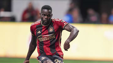 Aug 4, 2024; Atlanta, Georgia, USA; Atlanta United forward Jamal Thiare (29) is stopped on a penalty kick against Santos Laguna goalkeeper Carlos Acevedo (1) (not shown) at Mercedes-Benz Stadium. Mandatory Credit: Dale Zanine-USA TODAY Sports
