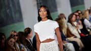 Naomi Campbell on the Ralph Lauren runway during New York Fashion Week.