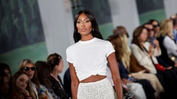 Naomi Campbell on the Ralph Lauren runway during New York Fashion Week.