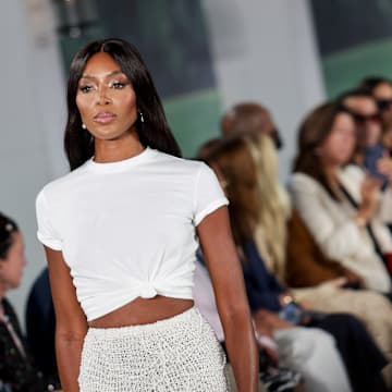 Naomi Campbell on the Ralph Lauren runway during New York Fashion Week.