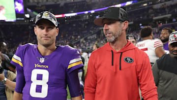 Minnesota Vikings quarterback Kirk Cousins (L) and San Francisco 49ers head coach Kyle Shanahan (R)